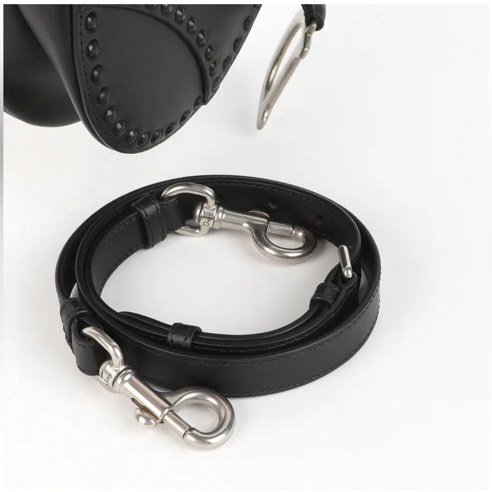 Dior RARE LIMITED EDITION Saddle Bag Studded Black Leather - Picture 8 of 15